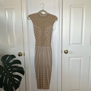 Fashion Nova sheer nude studded dress